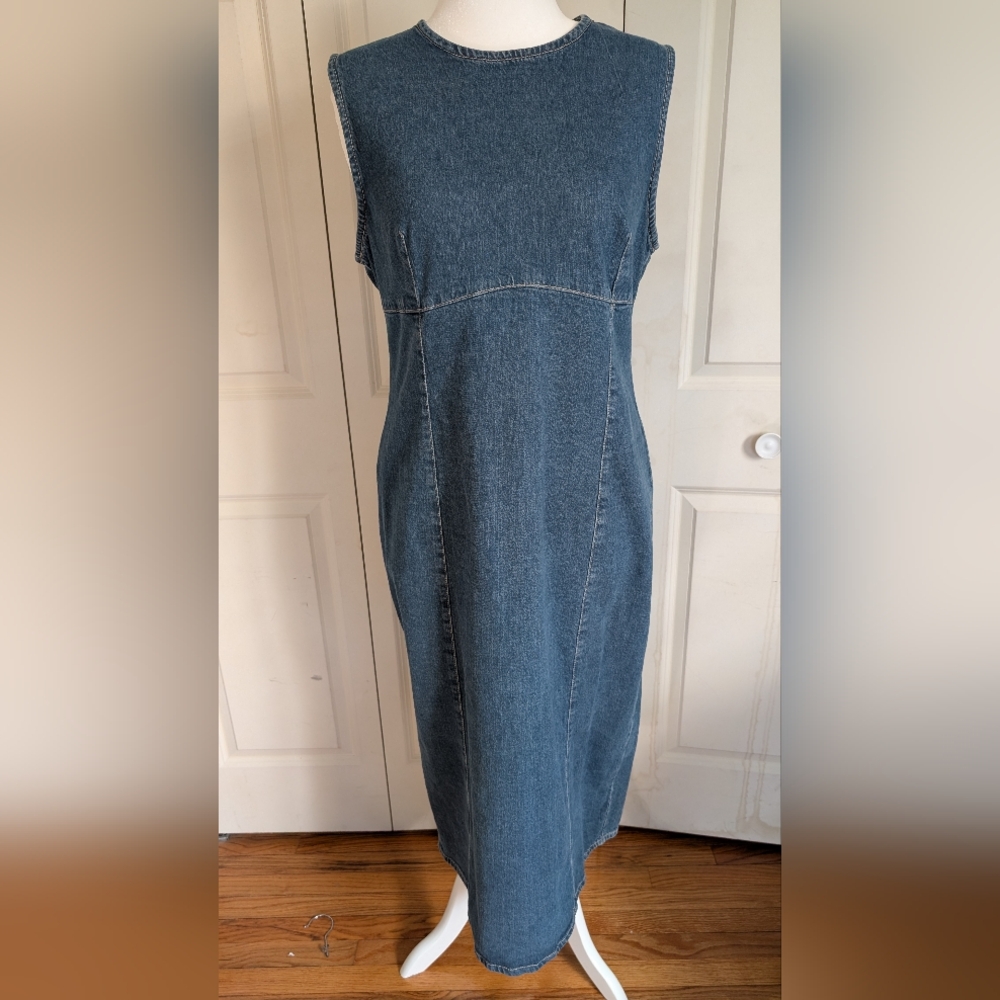 Zara Sleeveless Denim Midi Dress